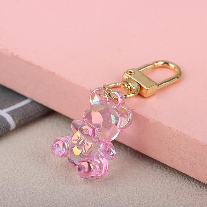 Cute  Bear Keychain Kawaii Airpods Key Chain Accessories Pendant For Clothes Backpack Keyring Phone Charm Couple Gift