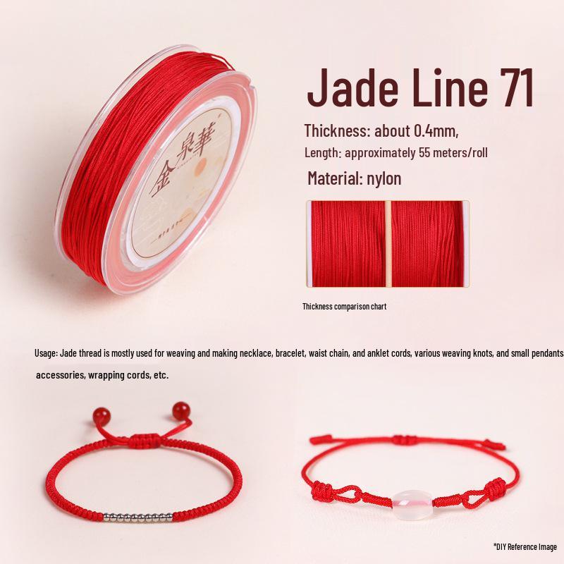Handmade Red String Woven Bracelet: Jade Thread Braided DIY Material