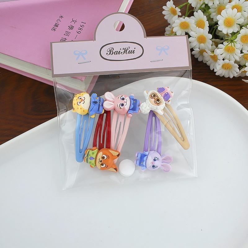 Disney Hairpin Zootopia Cute Girl Cartoon Creative Rubber Band BB Clip Children Student Gift Hair Decoration