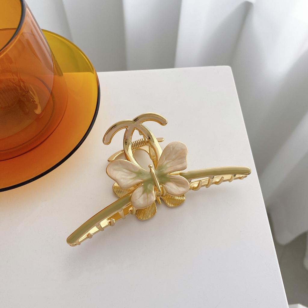 Elegant Butterfly Hair Claw Clip Large Size Alloy Stylish Hair Accessory For Women светло-зеленый