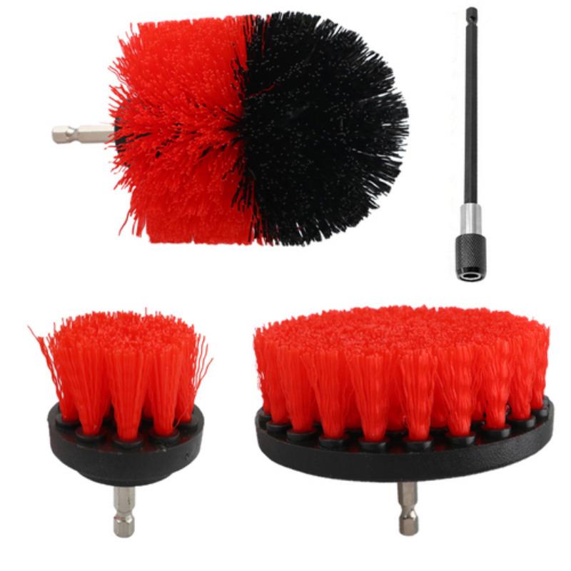 2/3.5/4'' Brush Attachment Set Power Scrubber Drill Brush Polisher Bathroom Cleaning Kit with Extender Kitchen Cleaning Tools
