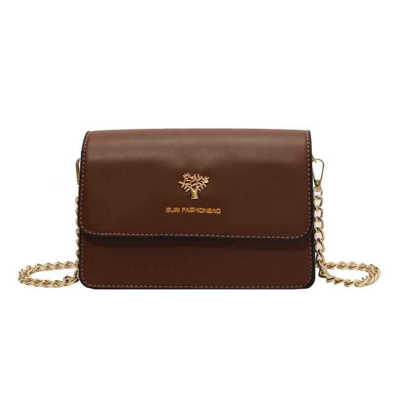 

Жіноча сумка новинка 2024 модна корейська версія сумка через плече простий дизайн сумка-месенджер на ланцюжку жіноча сумка маленька квадратна сумка коричневий