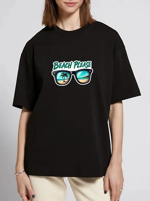 Oversized T-shirt with a “Summer Vibes” print M