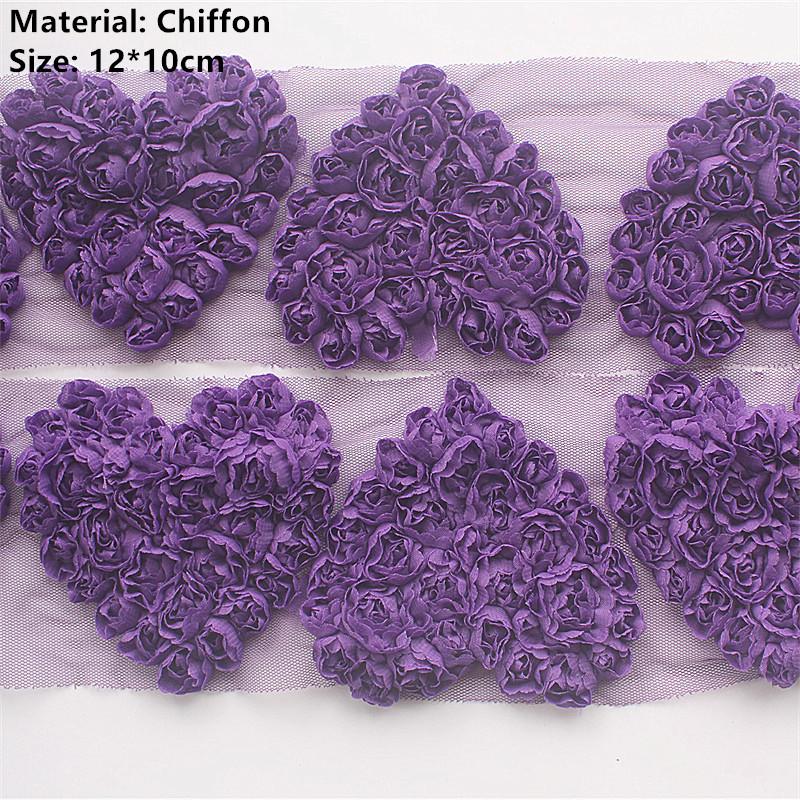 20 Stück Große Chiffon-Rosen-Herz-Aufnäher für DIY Baby Mädchen Kleidung Kleid Strampler Hemden Nähdekorationen Haarschleifen-Zubehör
