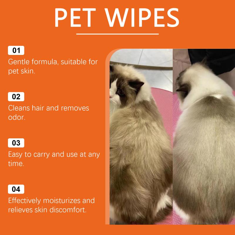 Pet Grooming Wipes for Dogs and Cats Soft Tear Stain Remover and Ear Cleaning Pads for Puppy Kitten Skin Friendly Use