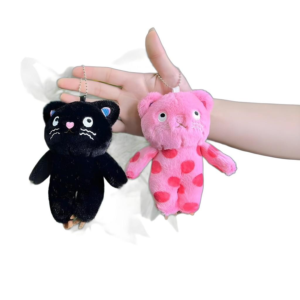 Cat Cute Cartoon Plush Toy Keychain With Ultra Soft Short Plush Fabric Gifts For