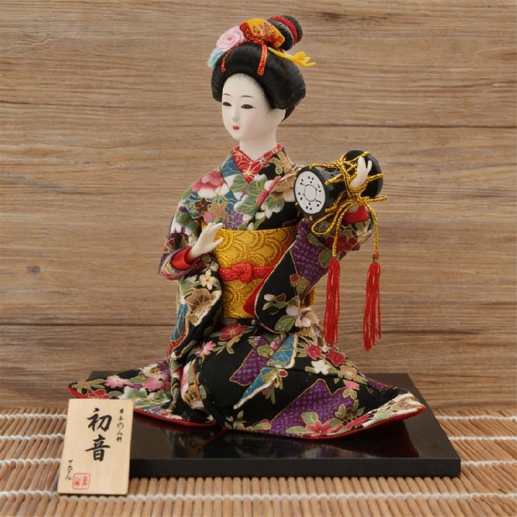 Einzigartiges 12-Zoll Japanisches Kimono Spielzeug Schreibtisch-Ornament Figur für Heimdekoration und Restaurant-Auslage