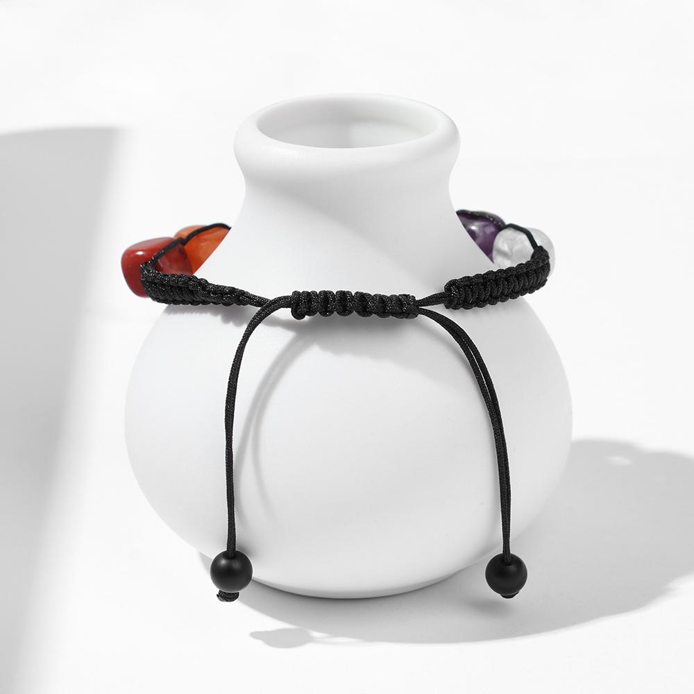 Spiritual Natural Mineral Beads Reiki Healing Crystals Braided Bracelet 7 Chakra Bracelets