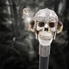 White Resin Skull  Ram's Horn Helmet Head Walking Cane Fashion Decorative Steel Stick Gentleman Performance Stage Cane 93cm