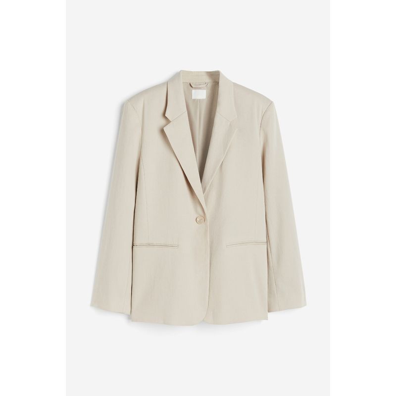 

HM Женский костюм Летний костюм большого профиля Повседневный Однобортный С длинным рукавом Верхняя одежда 1217451 Light Beige 165/96A(M)