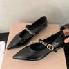 Designer Vintage Women Mary Jane Shoes Pointed Toe Shoes Laides Comfort Dress Street Style Low Heel Shoes