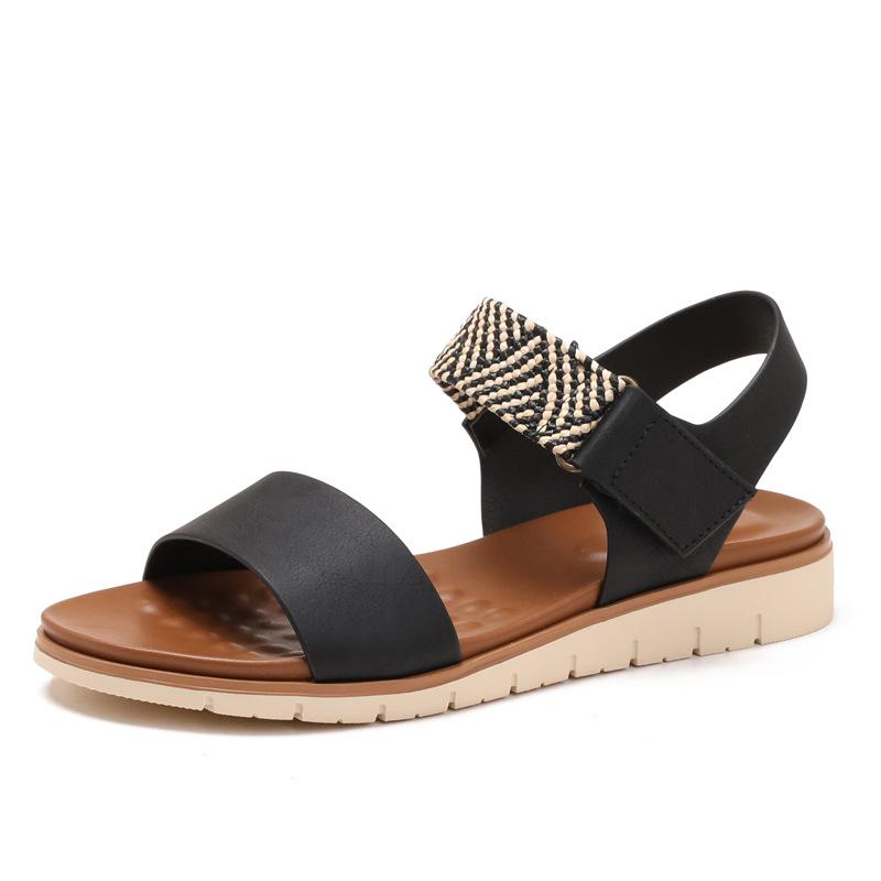 Sloping Heel Roman Soft-soled Women's Shoes A Versatile and Fashionable Summer One-strap Simple Sandal