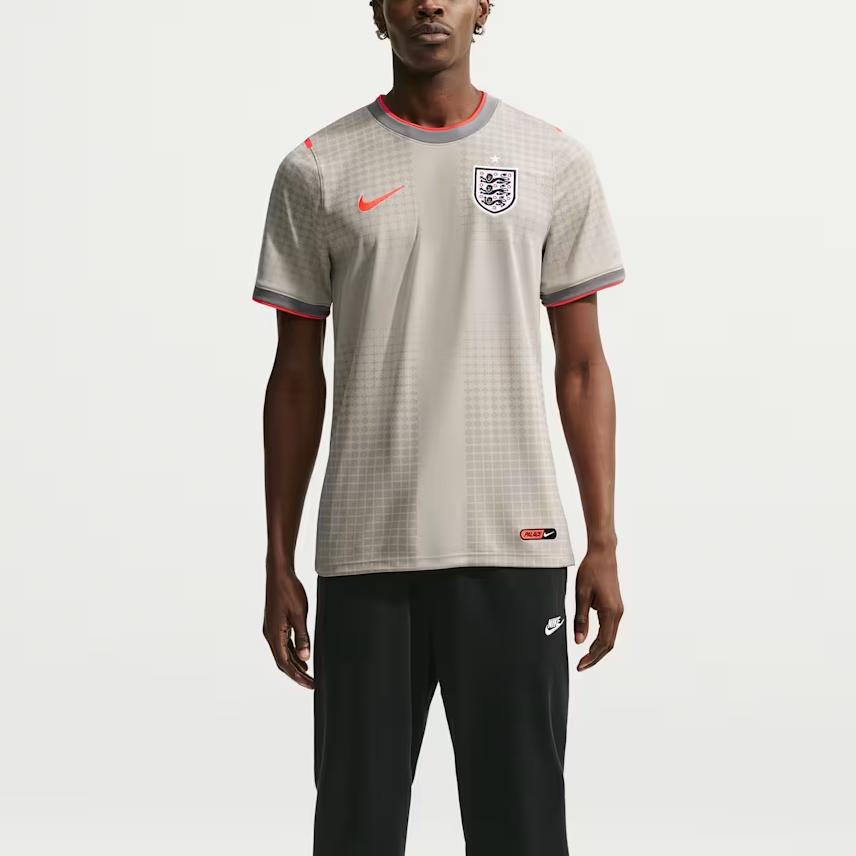 Nike England x Palace Academy Pro Short-Sleeve Top Pewter Grey/Bright Crimson/Bright Crimson Men Tops IH1670-052