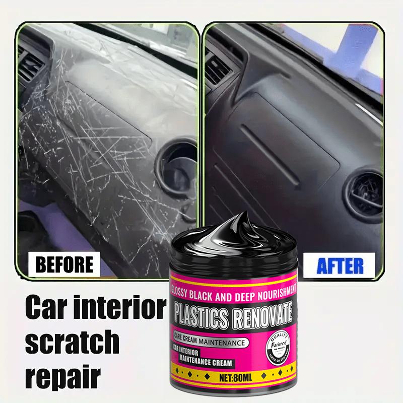 Car Plastic Repair Wax, Scratch Removal Formula,Interior Panel Restoration,Wheel Shine & Seat Care,Multi-Purpose Polishing Agent