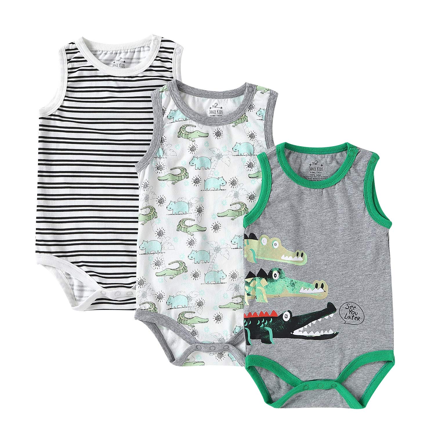 

Baby nest Baby Boys Summer Romper Sleeveless Crocodile Size Months Set, Bodysuit, Undershirt, Camisole, Pajamas, Pattern, 73, 6-9