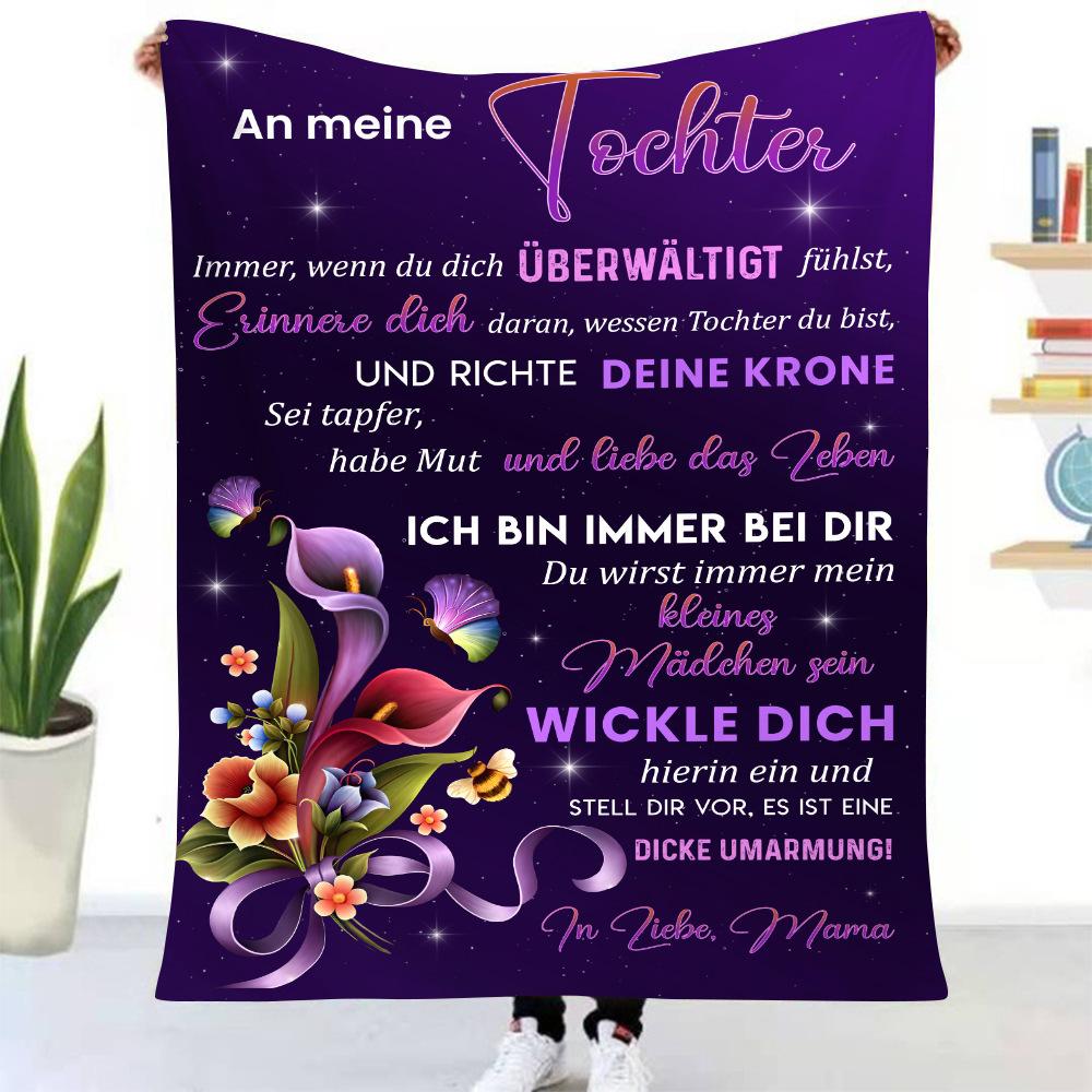 Mother's Day Greeting digital-printed polyester Bedroom velvet flannel soft sofa cover blanket Fleece soft sofa cover blankets