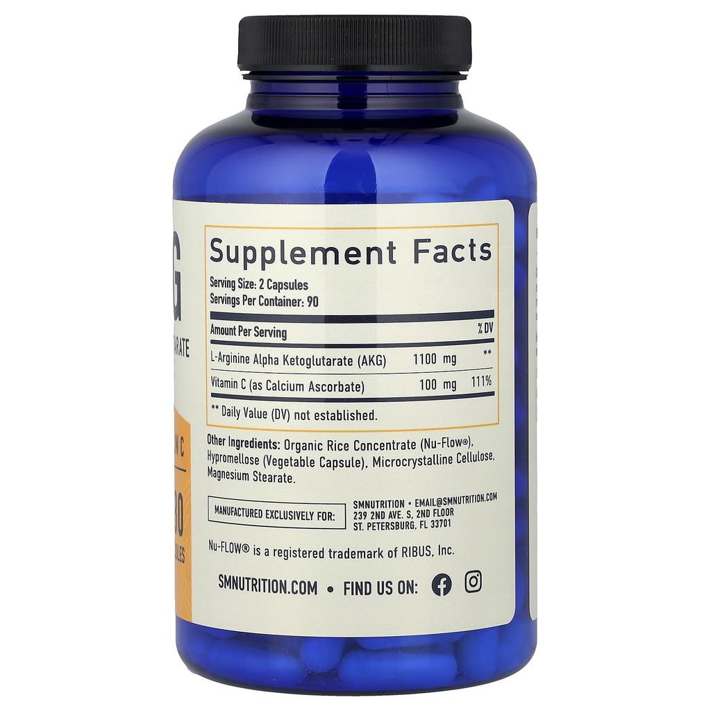 SMNutrition, AKG Vitamin C Containing, 180 Capsules