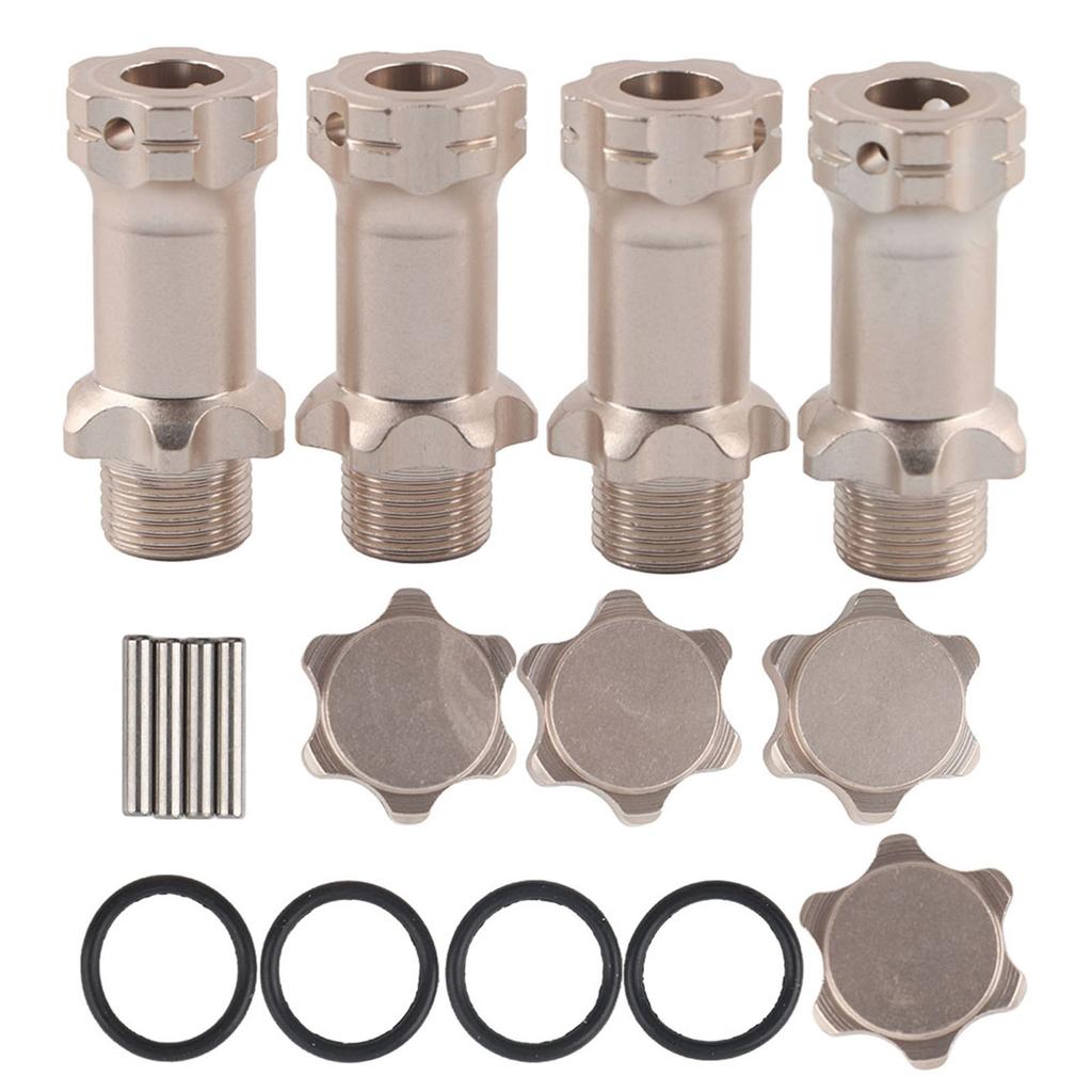 4Pcs Aluminium 17mm Hex Hub Extension Adapter for 1:8 Ratio RC Model Car(Black)