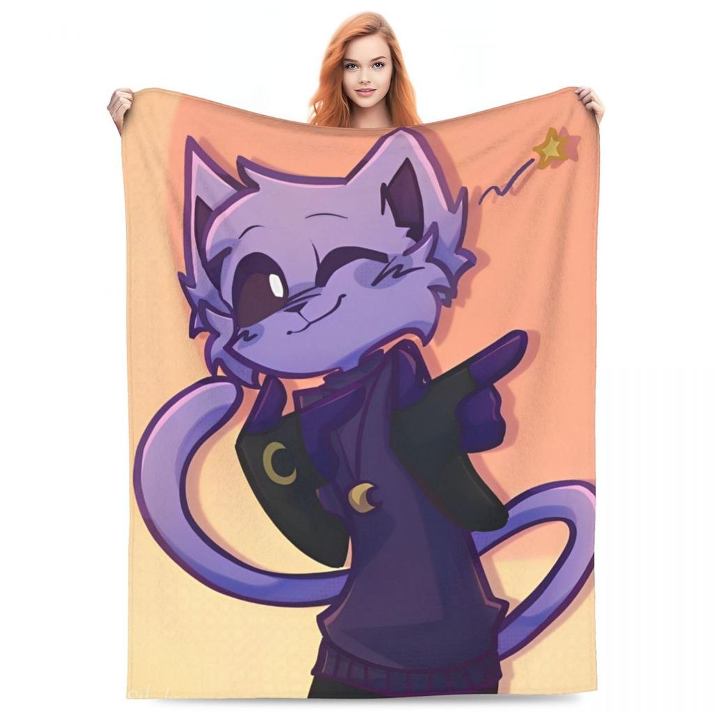 Catnap Knitted Blanket Velvet Cartoon Toy Ultra-Soft Throw Blanket for Airplane Travel Bed Rug