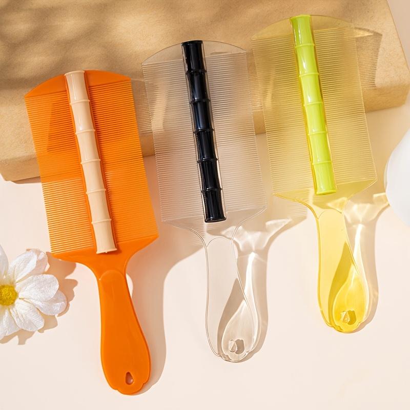 [Portable Fine-Tooth Comb] Orange & Yellow Portable Fine-Tooth Hair Comb | Dandruff & Lice Removal, Ergonomic ABS Plastic Handle