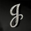 Minimalist Rhinestone Alphabet Brooch: Elegant Geometric Pin for Sweaters or Coats