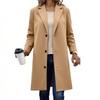 Women's Loose Comfortable Casual And Fashionable V-neck Long Sleeved Solid Color Woolen Jacket