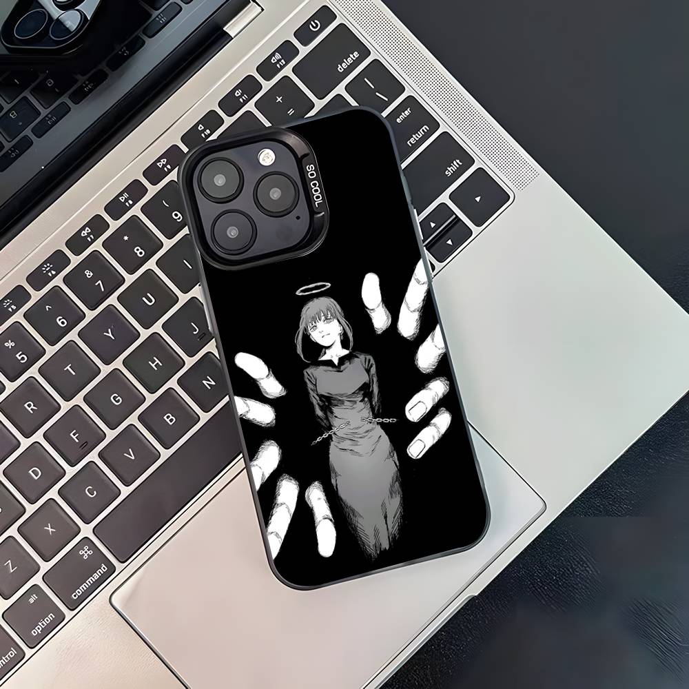Anime M-Makima Phone Case For iPhone 17,16,15,14,13,12,11,Pro,XS,Max,Plus,Mini,SE4,E Black Matte Shockproof Cover