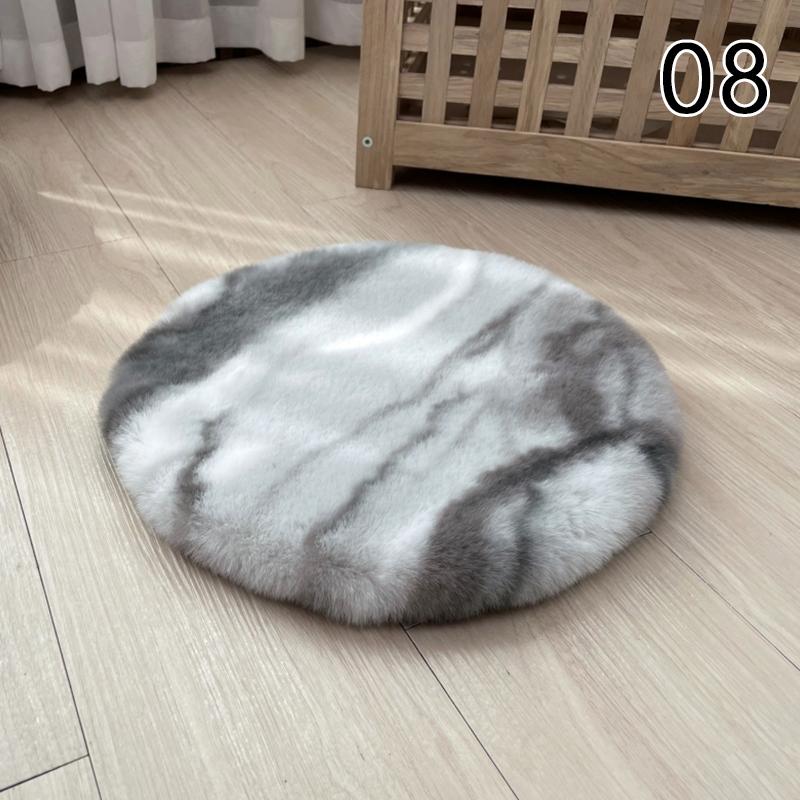

40cm Round Plush Seat Cushion Soft Imitation Rabbit Fur Pillow Futon Pet Cat Sleeping Cushion Living Room Chair Car Seat Cushion (as the picture,40x40cm)
