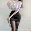 Lenjerie Sexy pentru Femei Mărime Mare Costum Sexy Secretară Cosplay Uniformă Profesor Seducție Geantă de Șold Set Sâni F152