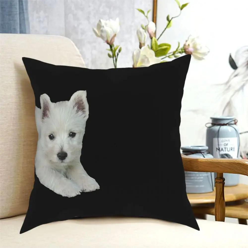 West Highland Beyaz Terrier Yavru Köpek Kare Yastık Kılıfı Atma Yastığı Westie Köpek Yastık Kılıfları