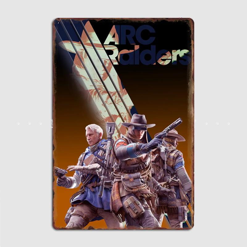 Poster Gioco Arc Raiders Segno Vintage Garage Camera da Letto Personalizzata Decorazione Murale Stanza Poster Decorativi per la Casa Poster Metallico Decorazione Interna