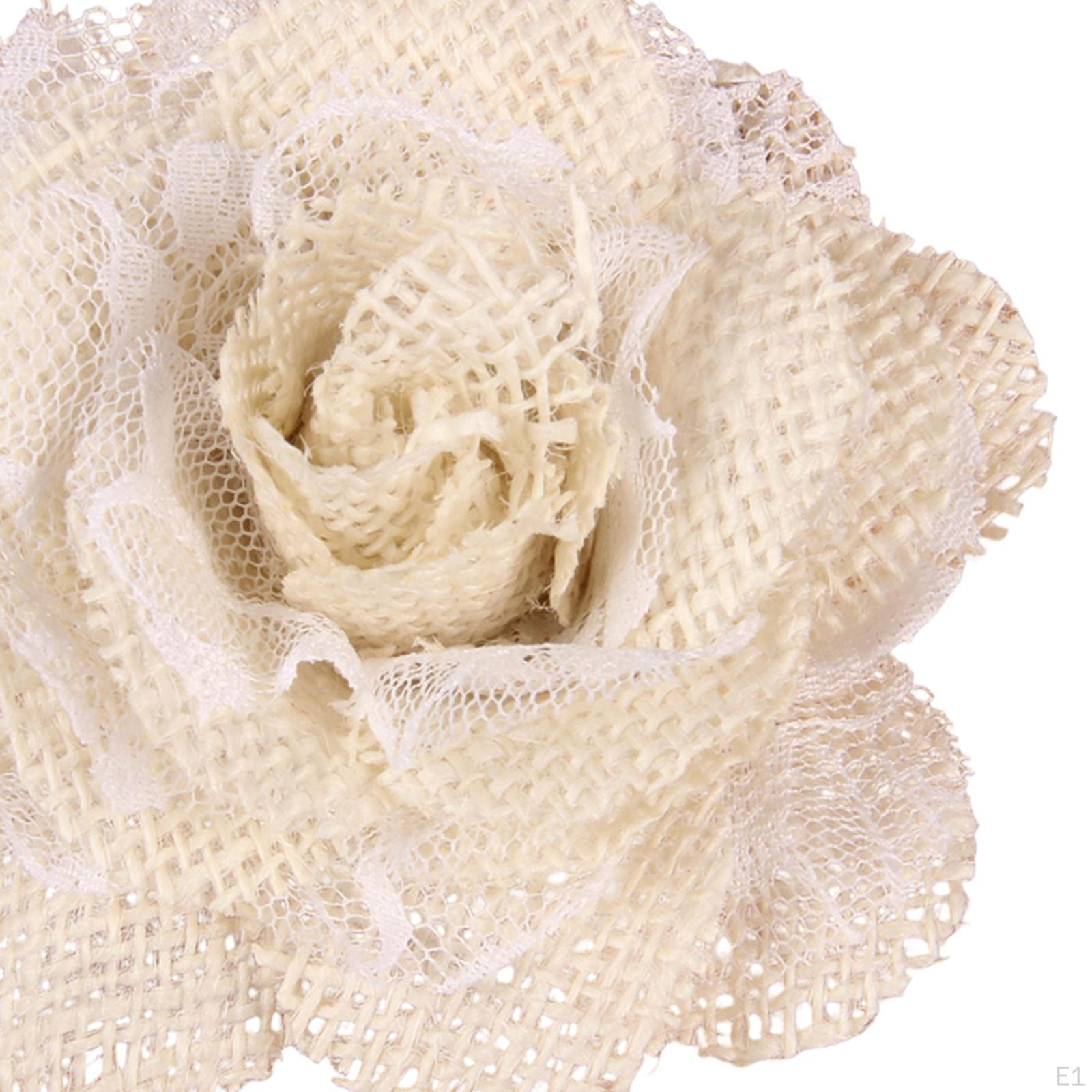 Мешковина цветок ремесло голова ручной работы свадебный декор DIY для планировщика 6.5cm — фото 4