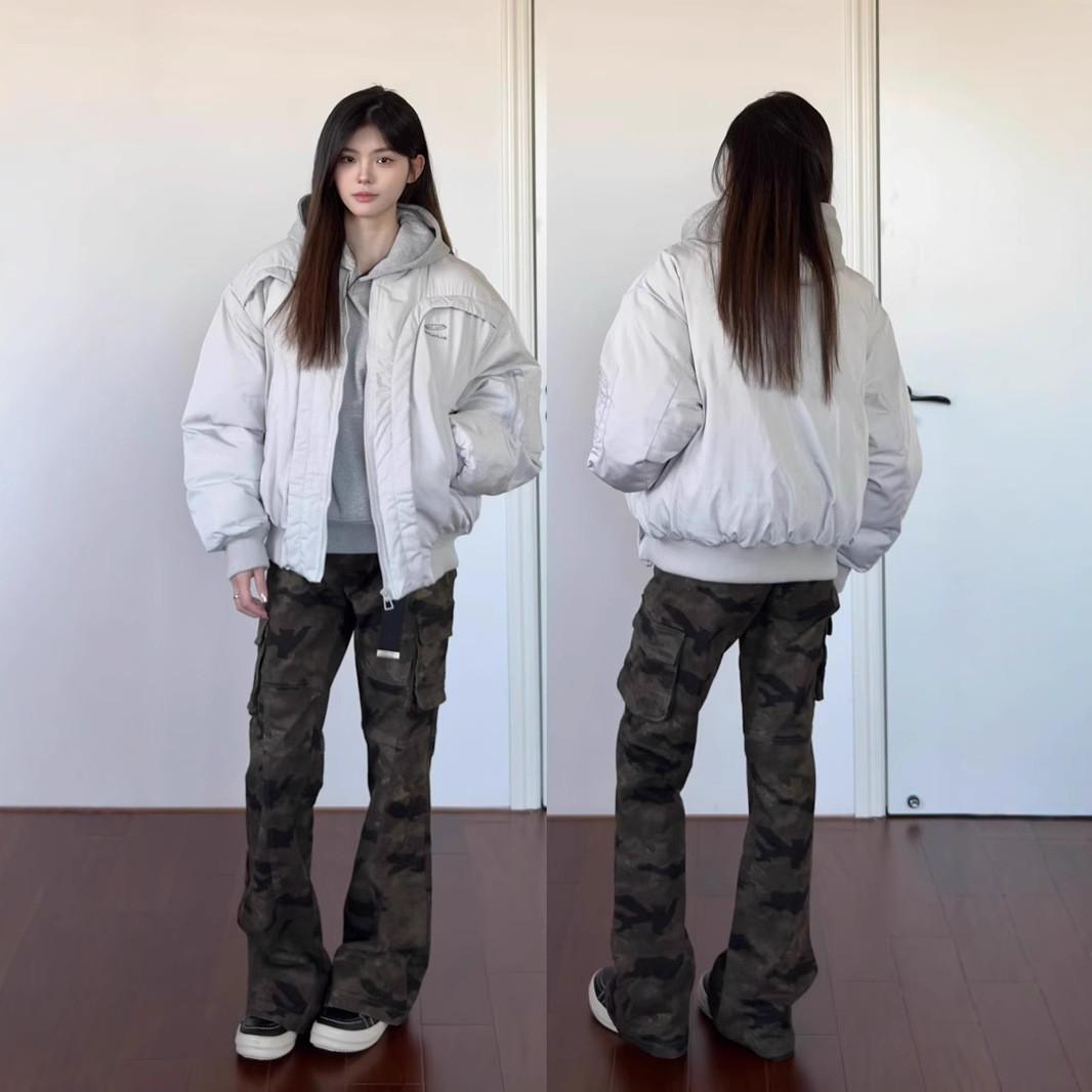 

Women s High-Waisted Camouflage Micro-Flare Jeans - Comfortable, Versatile, Summer Casual Pants S камуфляжний