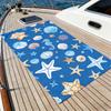 Sea Life Starfish Beach Towel – Oversized Quick Dry Sand Free with Watercolor Seashell & Seahorse Print