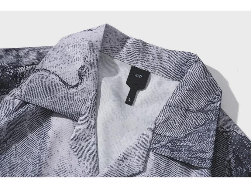 2025 Trendy Loose Japanese-Style Hawaiian Men's Retro Floral Shirt - Short-Sleeved, Handsome, and Seaside Ready