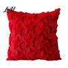 Soft Plush Cushion Cases Throw Pillow Cover Heart Embroidery Case with 3D Bowknot Jacquard Decorative Pillows for Anniversary Fluffy Couch