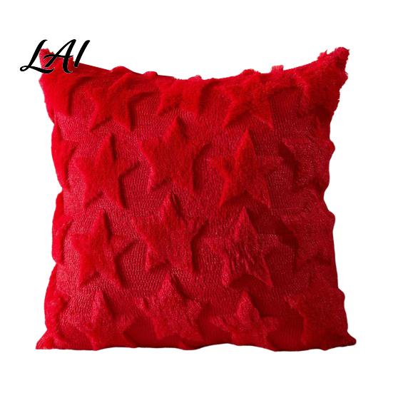 Soft Plush Cushion Cases Throw Pillow Cover Heart Embroidery Case with 3D Bowknot Jacquard Decorative Pillows for Anniversary Fluffy Couch