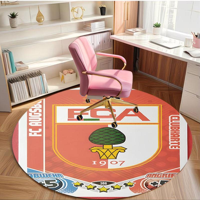 FC Augsburg Print Round Rug, Washable Floor Carpet, For Entryway Dorm Laundry Room Office Study, Home Decor Birthday Christmas Gift