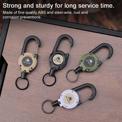 Outdoor Multifunctional Retractable Keychain Practical Steel-Wire Easy-Pulling Buckle Camping Hiking Accessory