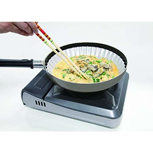 Alphamic Aluminiumbleche für 26 cm Bratpfannen, Silber, ca.. 21,1 cm Bodendurchmesser x 3,7 cm Höhe, Silikonbeschichtet, Antihaftbeschichtet, Hält Gegrillten Fisch C