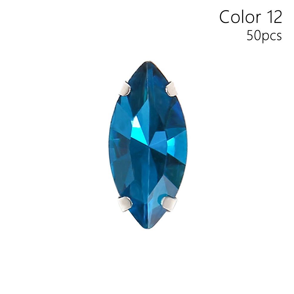 50Pcs/Pack Sew On Glass Crystal Stones With Silver Claw Diamond Beads Ornament  For Needlework