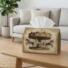 2D Flat,One Vintage Carousel Tissue Box Featuring Decorative Horses, Perfect for Home, Parties, Cars, Kitchens, Dining Tables, And Wedding Decor- a St