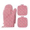 2 pcs Heat-Resistant Microwave Mitten Cotton Lining Insulated Glove Baking Oven Mitts  Baking