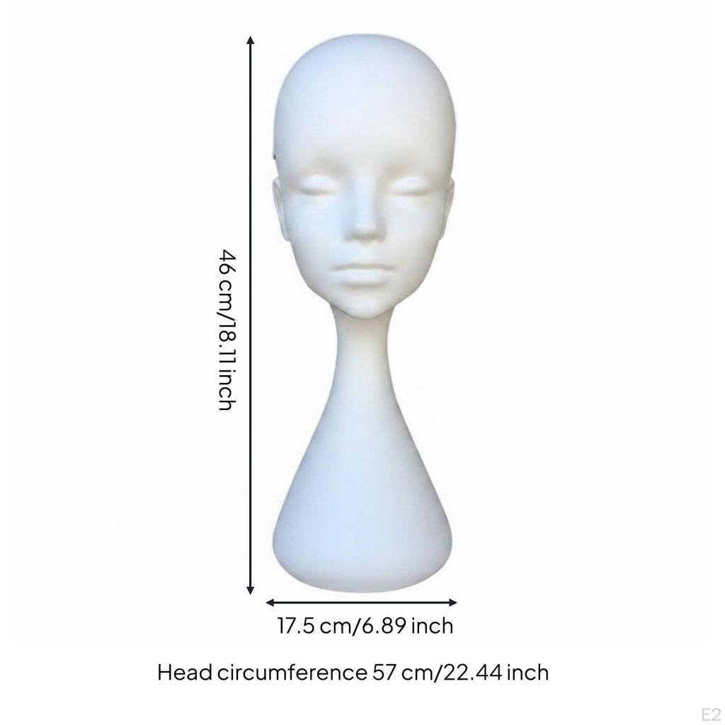 Cosplay Display Mannequin Head Model Glossy White Surface Hat Bust Stable Standing Base