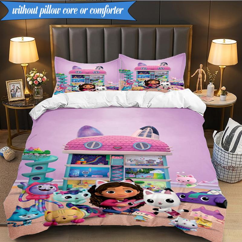 Rainbow Friends Dollhouse 3pcs K-pop Music Group Bedding set,Ideal for Bedroom, Dormitory,Including Duvet Cover And 2pcs Pillowcases,Fan Gifts