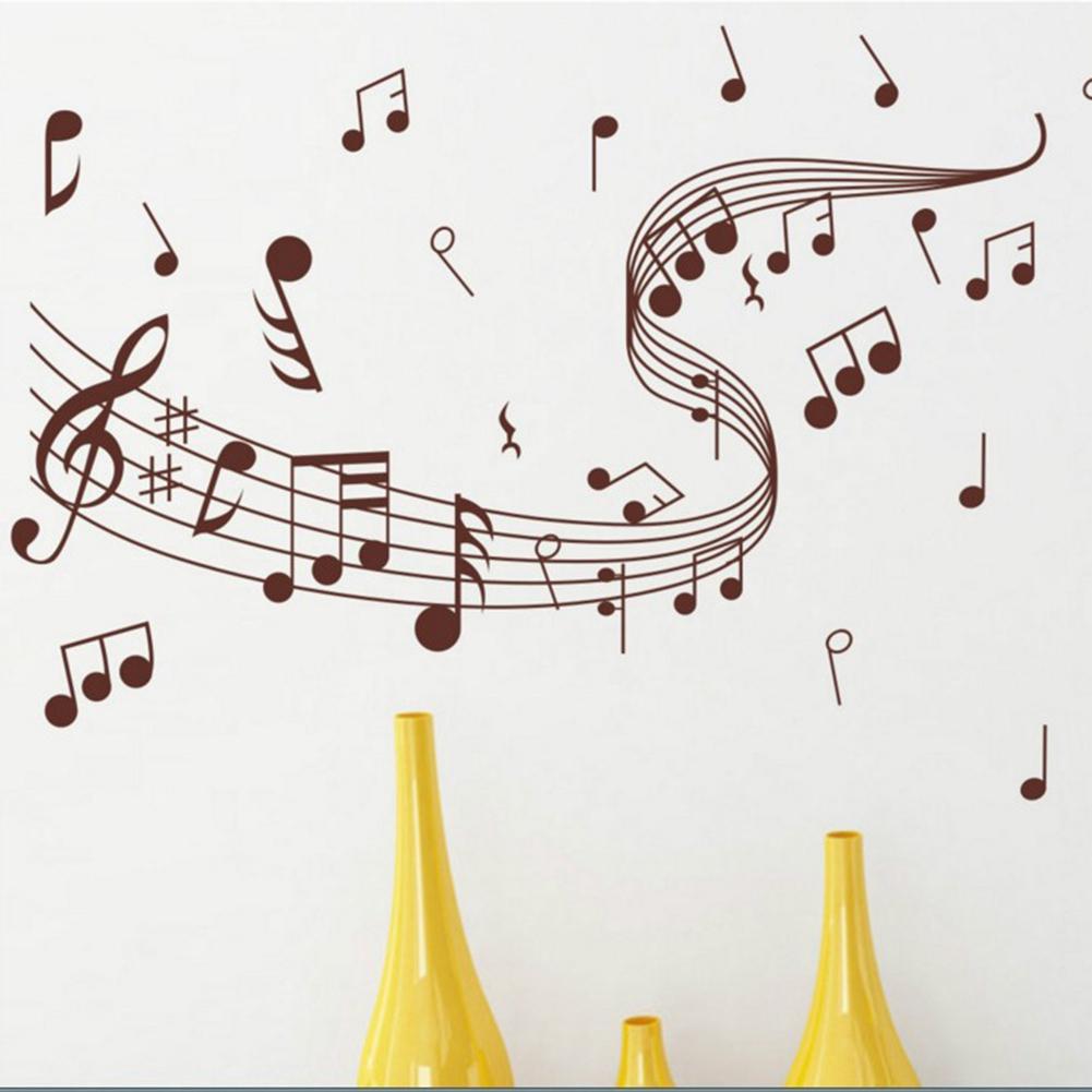

2 шт. Бытовая музыкальная нота Обои Наклейки DIY Наклейки на стену для украшения дома
