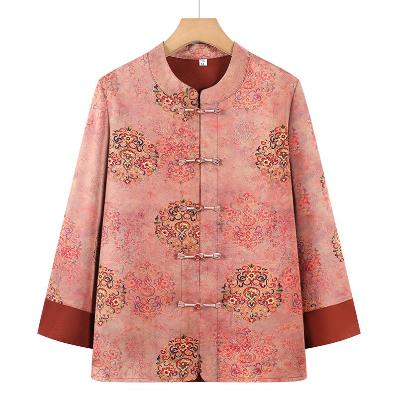 

Cool Summer Chinese Style Grandma Shirt with Frog Buttons - Women s Lightweight Tang Suit Top 5XL (Recomm. 142-160 catty)