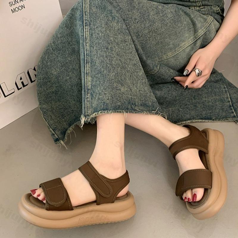 Fashion Thick Soled Roman Style Casual Sandals for Women 2025 New Summer Soft Soled Comfortable Versatile Shoes Open Toes Beach Sandals
