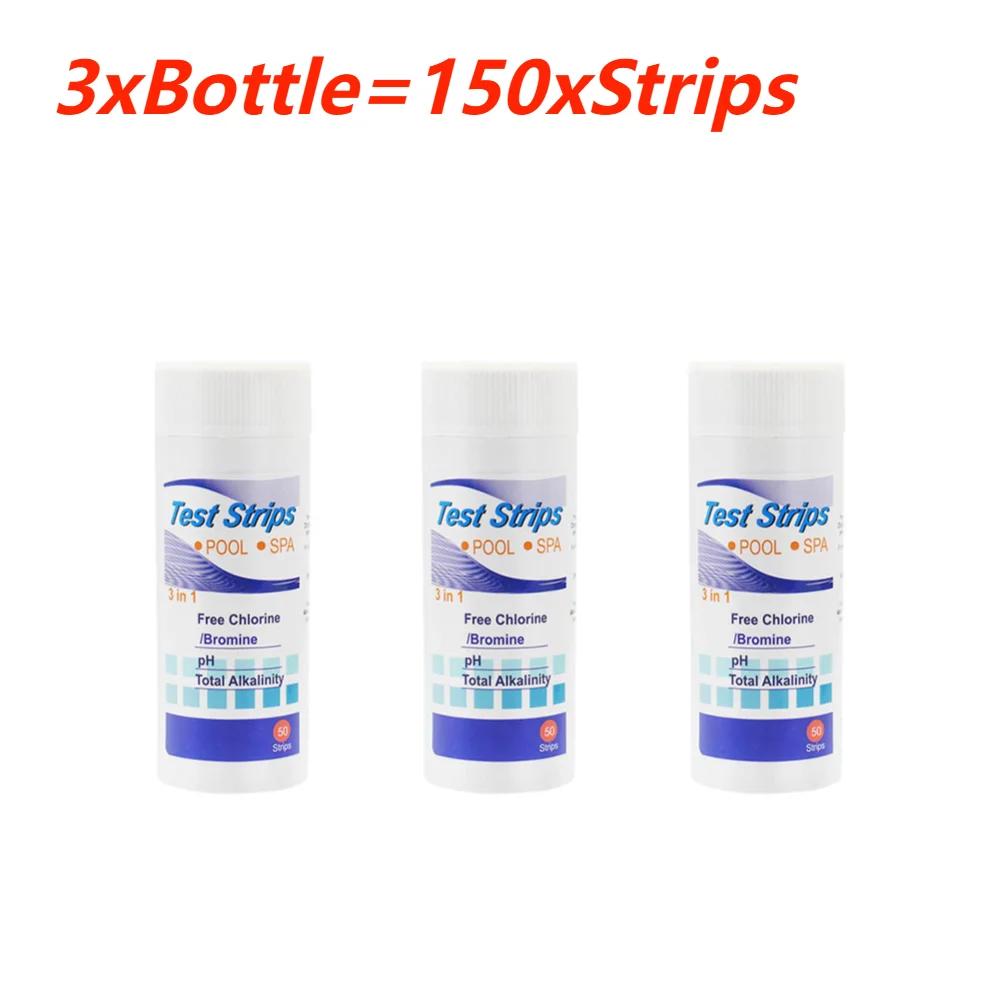 50-200pcs Chlorine/PH/Bromine Test Strips 3 in 1 Swimming Pool PH Test Paper Multipurpose Swimming Pool Water Tester Paper