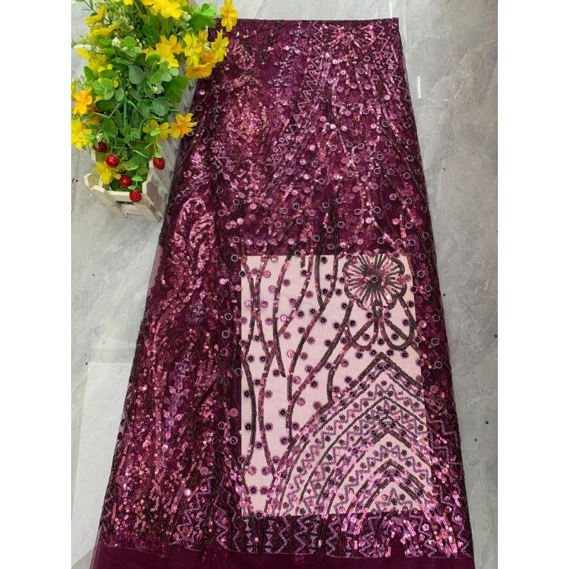 1/3Yards Luxury Sequin Beaded Lace Fabric Embroidered Tulle Mesh Fabric for Wedding Dress Evening Gown Bridal Party DIY Sewing
